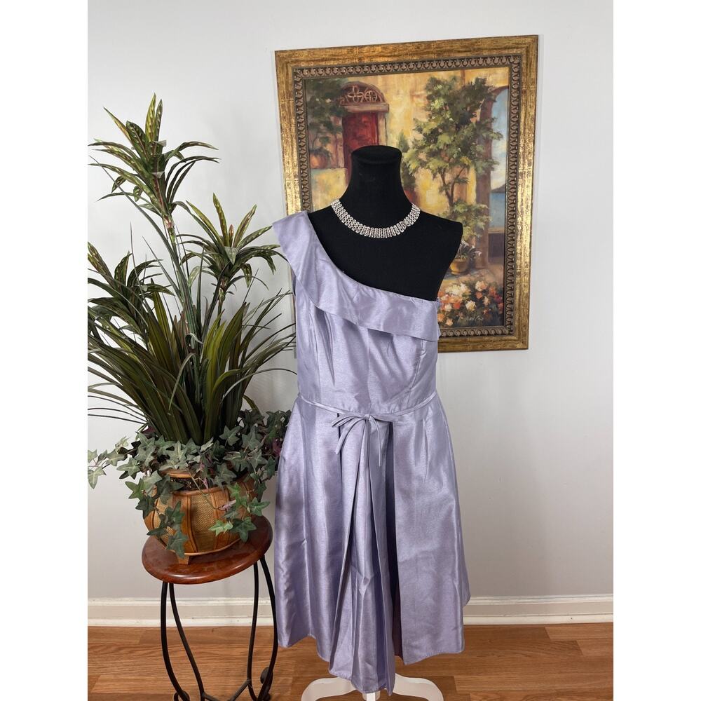 JS Boutique One Shoulder Dress Women's 14‎ Metallic Lavender Ethereal Aesthetic